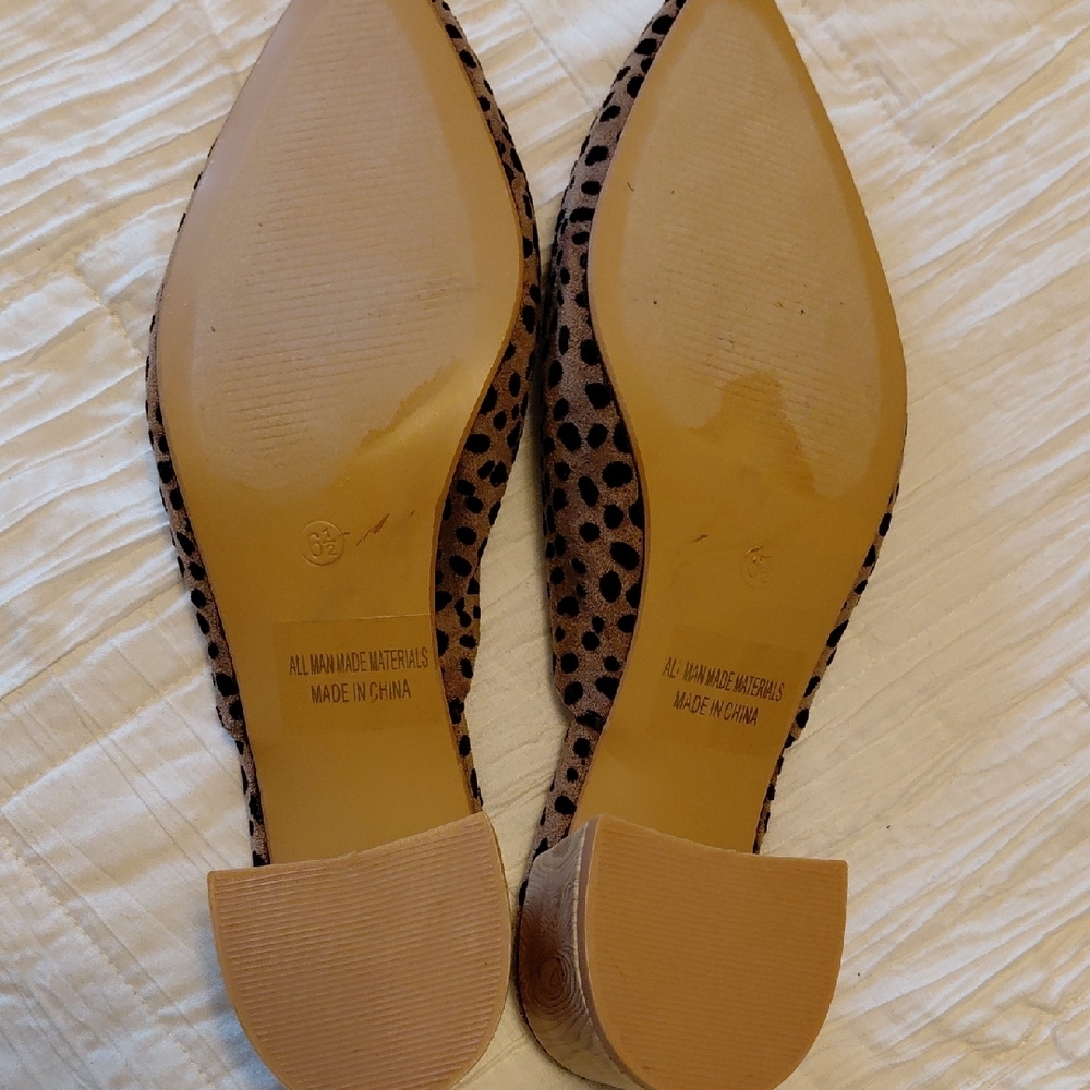 Cheetah Spotted Mules Sz 6.5 Will fit Siz 7 - Picture 5 of 8